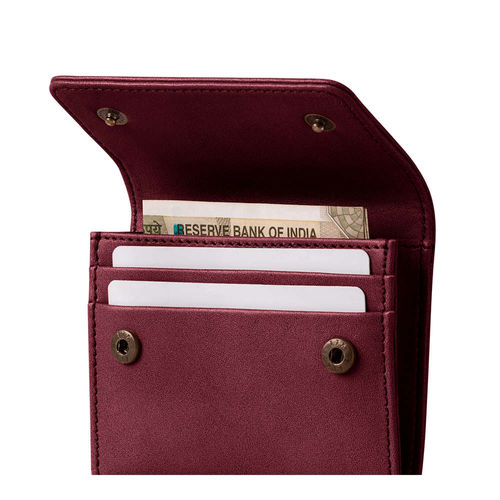 DailyObjects Maroon Feathers Women's Wallet | Made with Vegan Leather Material | Carefully Handcrafted | Holds up to 8 Cards | Slim and Easy to Fit