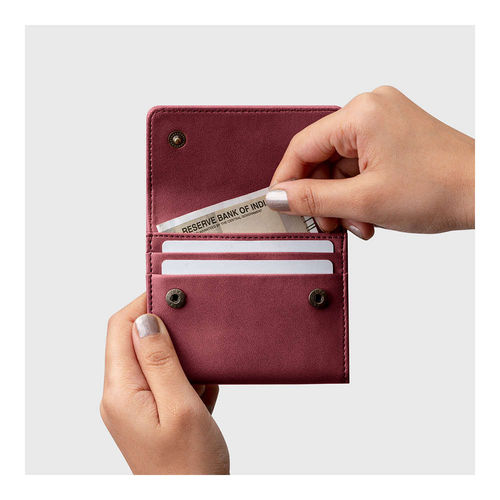 DailyObjects Maroon Feathers Women's Wallet, Made with Vegan Leather  Material, Carefully Handcrafted, Holds up to 8 Cards, Slim and Easy to  Fit in Pocket