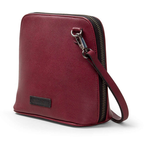 DailyObjects Burgundy Faux Leather Trapeze Crossbody Bag