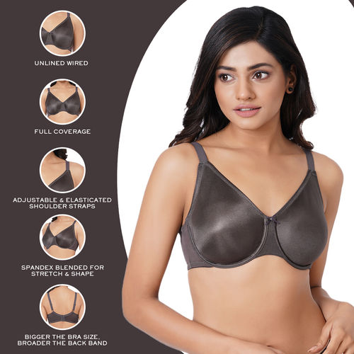Buy Wacoal Pixie Full Cup Plus Size Seamless Bras - Grey for Women