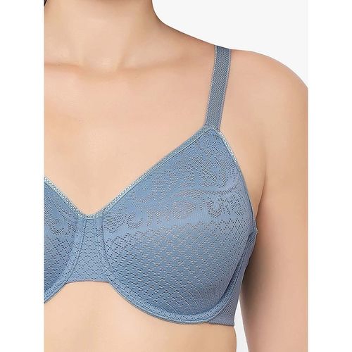 Buy Wacoal Visual Effects Non-padded Wired Full Coverage Minimiser Everyday  Comfort Bra - Blue Online