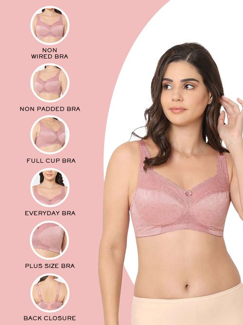 Classic Non Padded Non Wired Full Coverage Plus Size Everyday Comfort Bra  (36C)