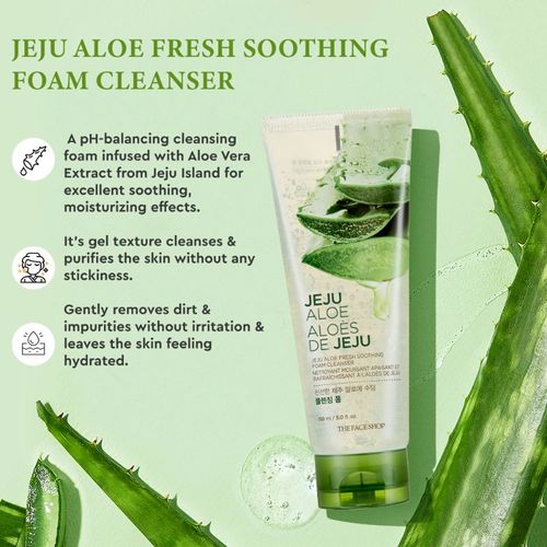 Buy The Face Shop Jeju Aloe Fresh Soothing Foam Cleanser, Gel To