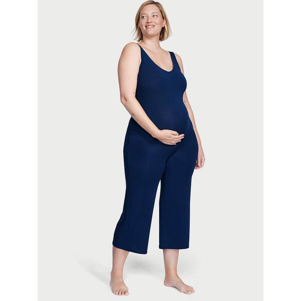 Victoria's Secret Blue Solid Regular Loungewear Jumpsuit