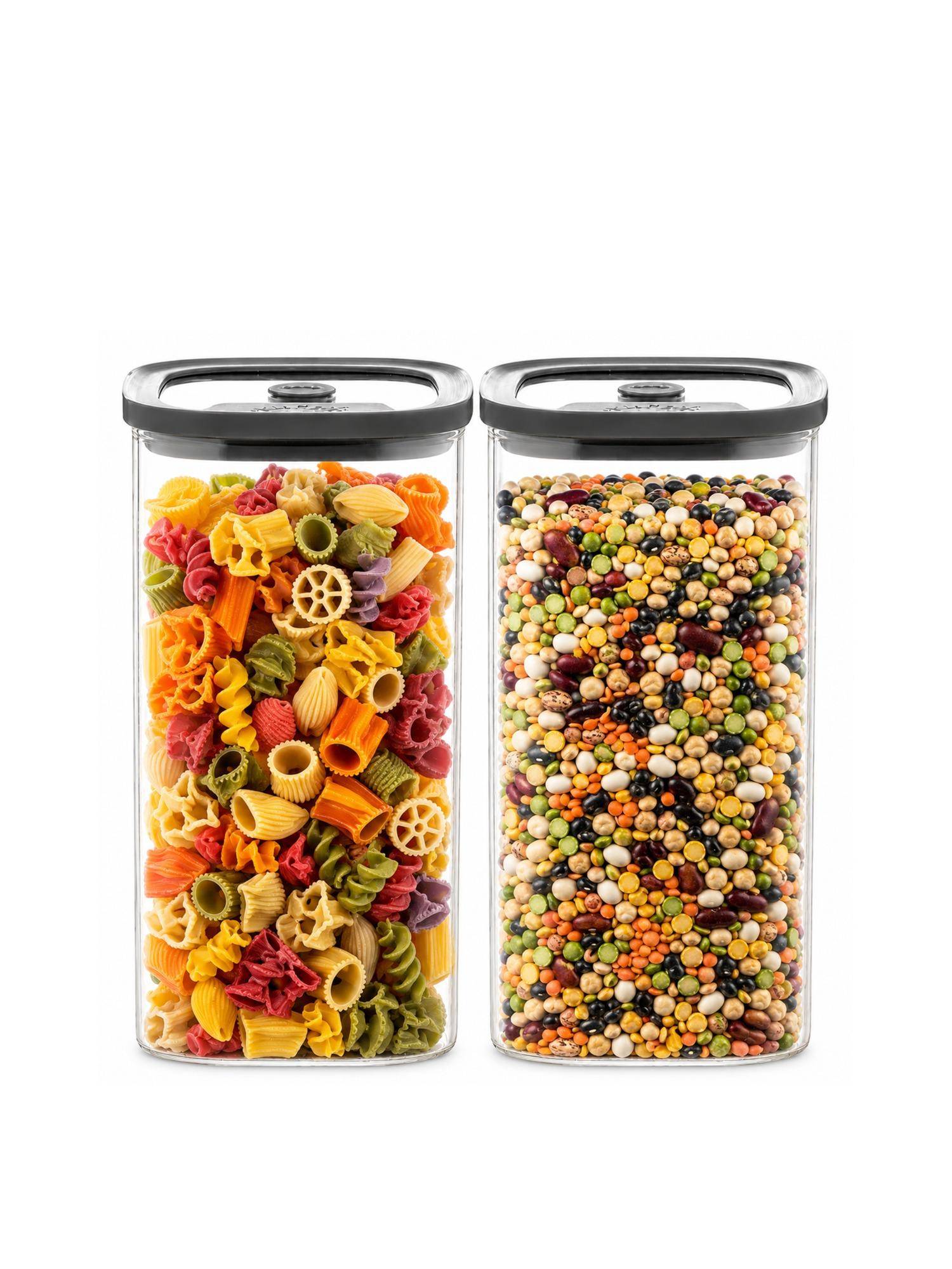 Kilner 1.5L Vacuum Glass Jar Set of 2 Airtight Storage for Cereals, Flour and Pulses