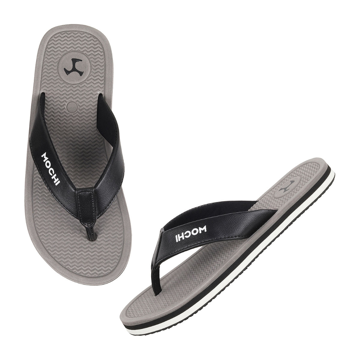 Plain black flip discount flops