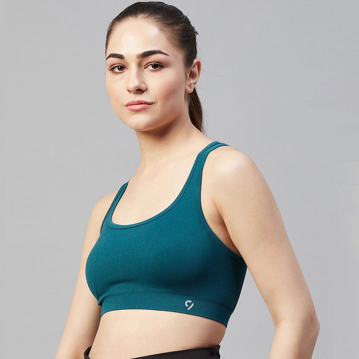 Buy C9 Airwear Blue Ribbed Sports Bra For Women Online