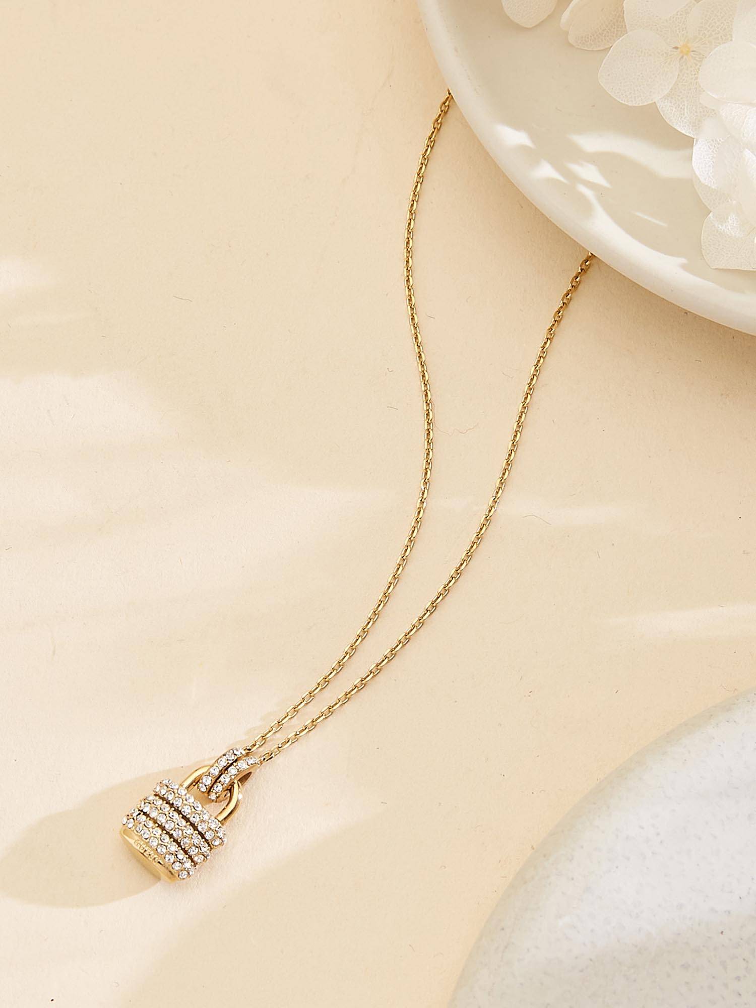 Guess My Secret Chain Necklace For Women, Stainless Steel, Anti-Tarnish, Gold-Plated