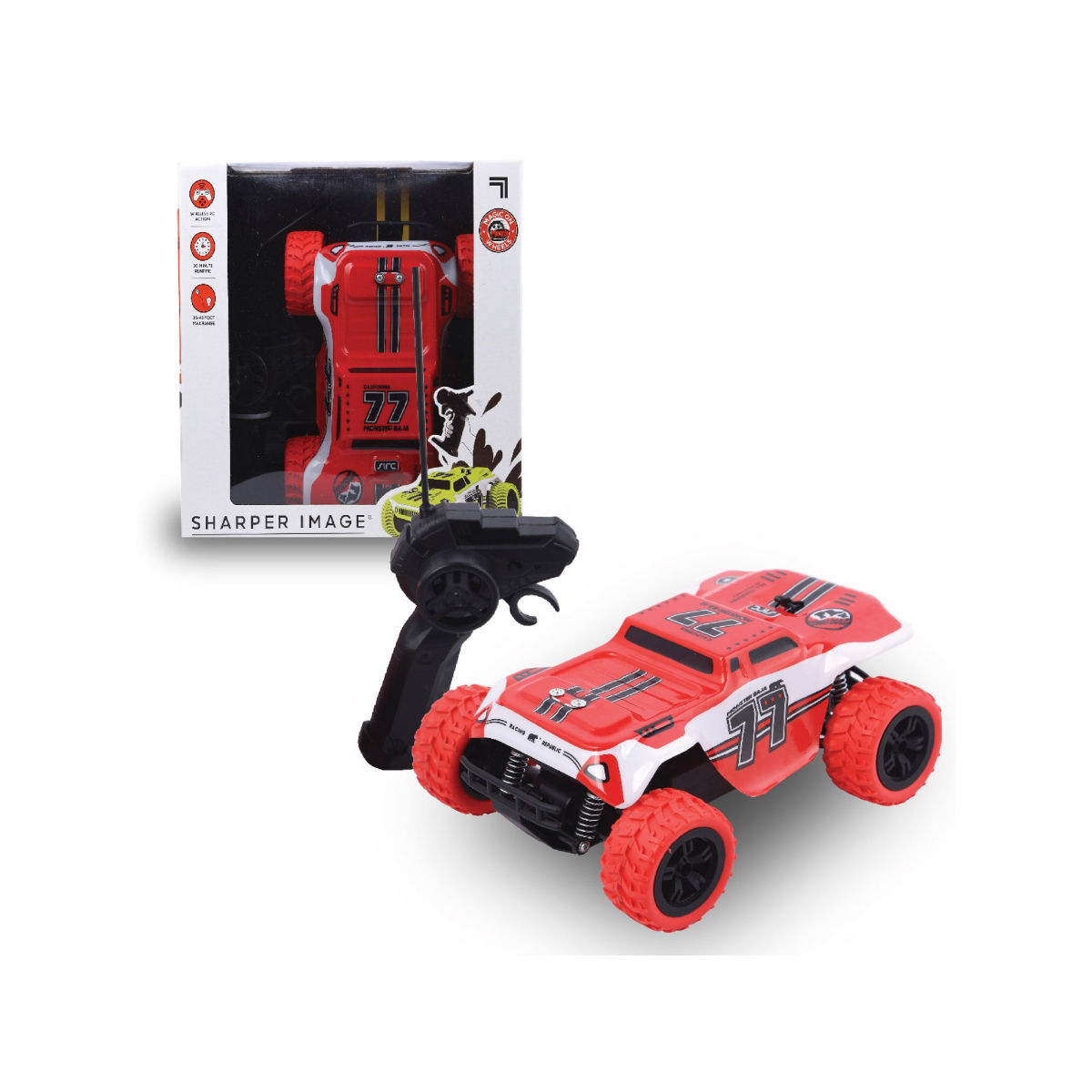 Sharper Image Monster Baja Truck Remote Controlled Car, Red Color for Kids 6 Year+