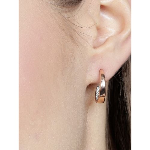 Praavy 925 Sterling Silver In Out Huggie Hoop Earrings platted in Rose  Gold (P19E0133)