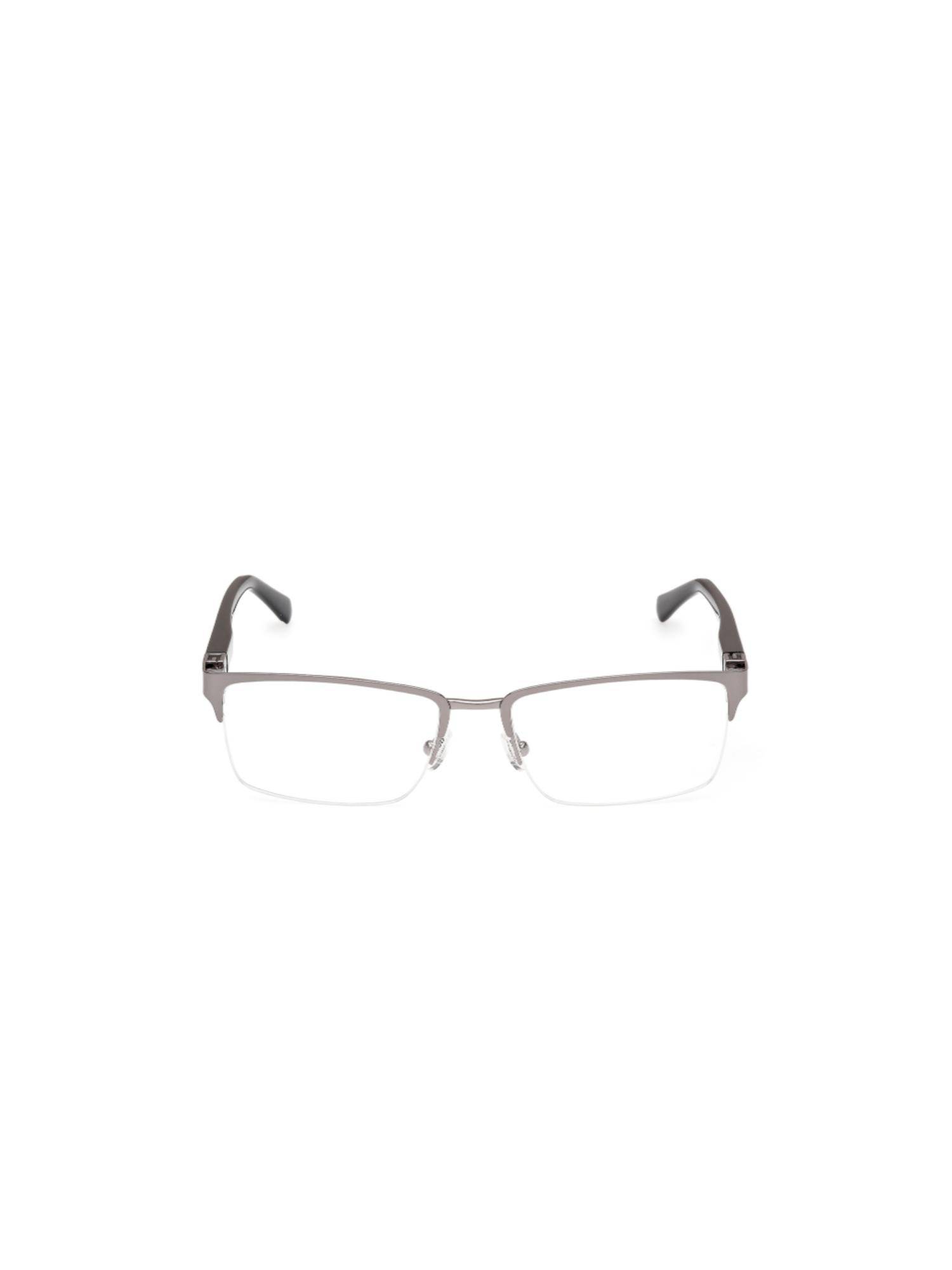 Guess Men Metal Half Rim Rectangle Grey Eyeglass Frame (56)