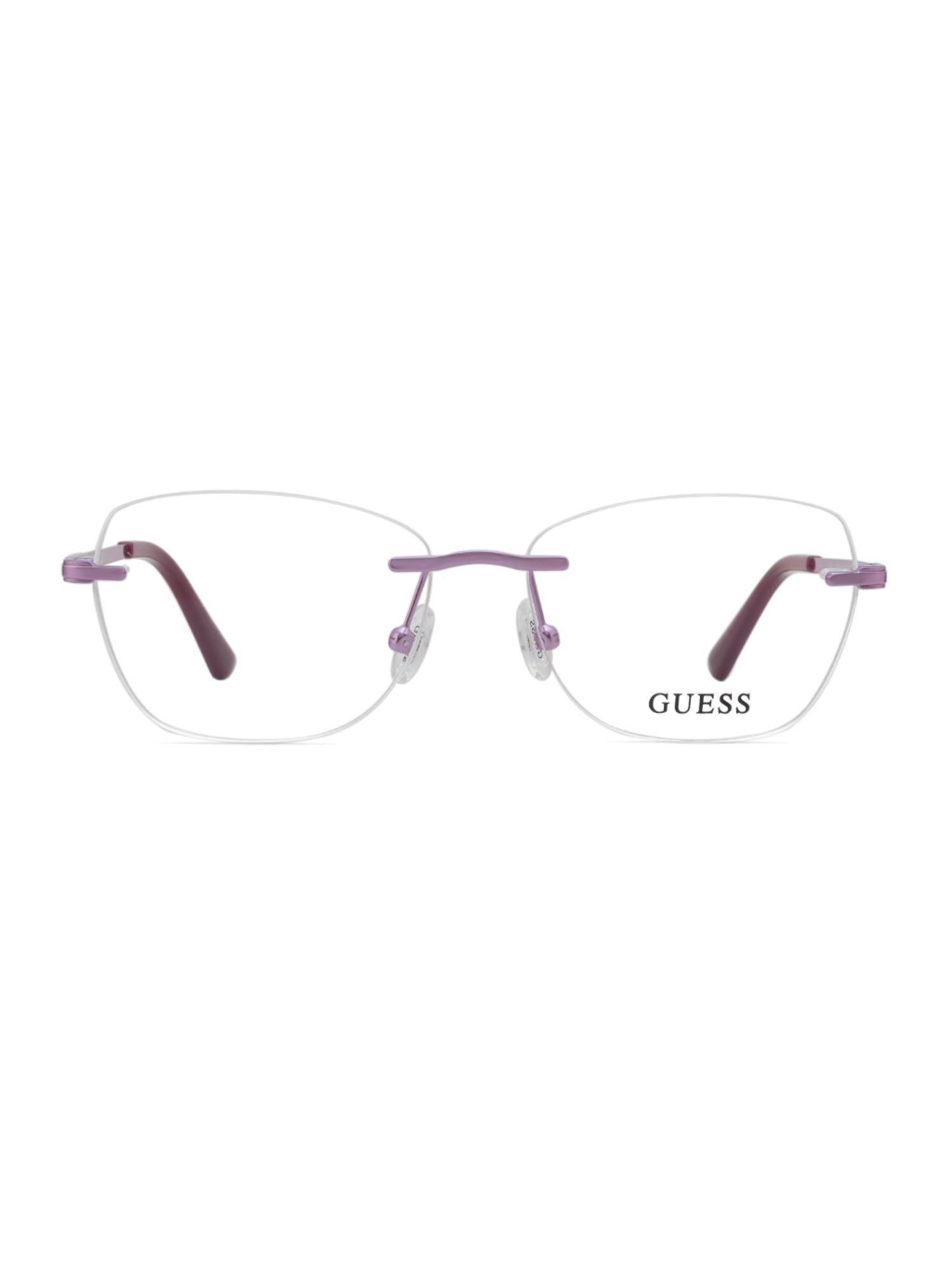 Guess Women Metal Rimless Cat Eye Purple Eyeglass Frame (52)