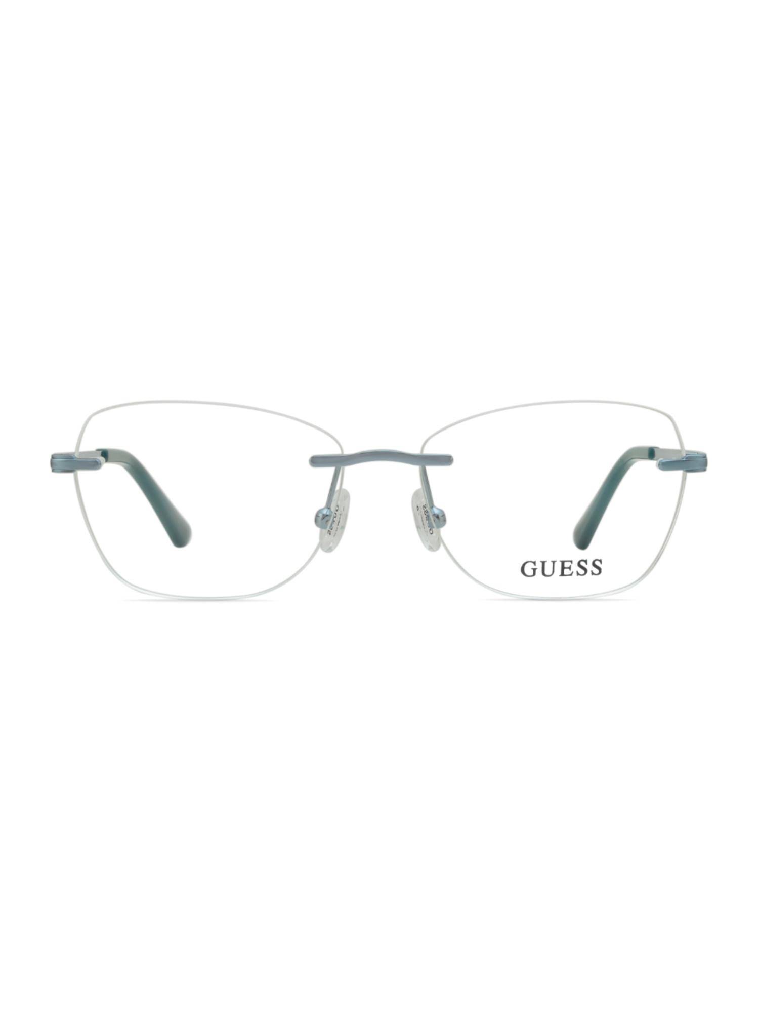 Guess Women Metal Rimless Cat Eye Silver Eyeglass Frame (52)