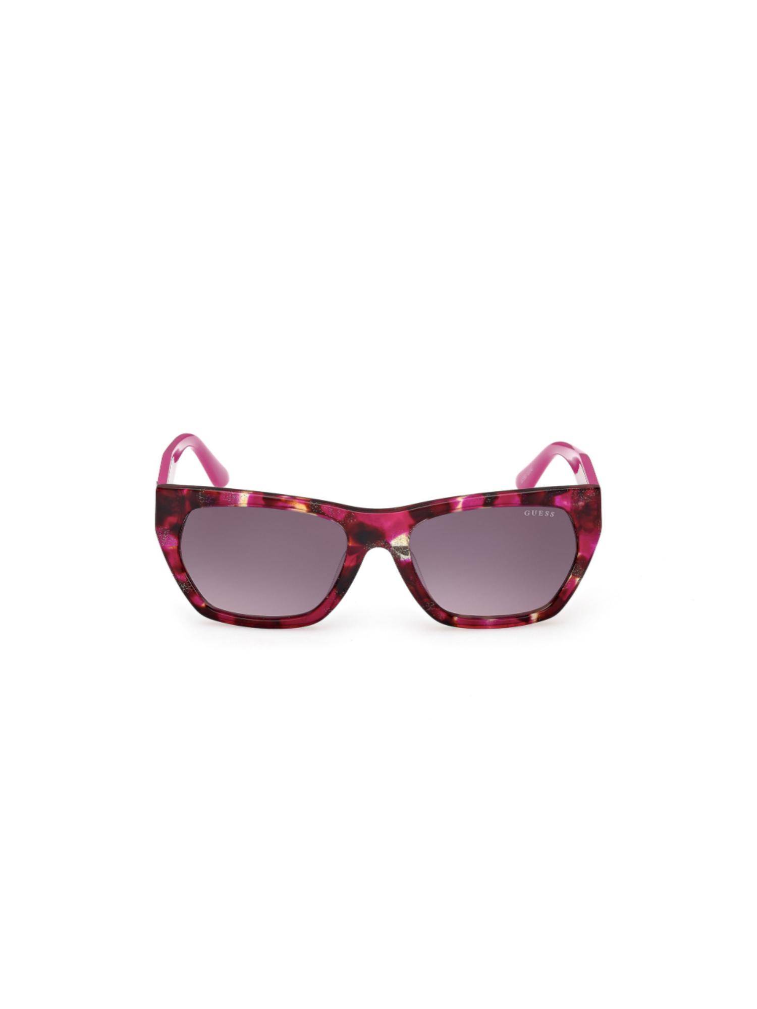 Guess Women Full UV Protected PC Full Rim Hexagonal Purple Lens Sunglasses (56)