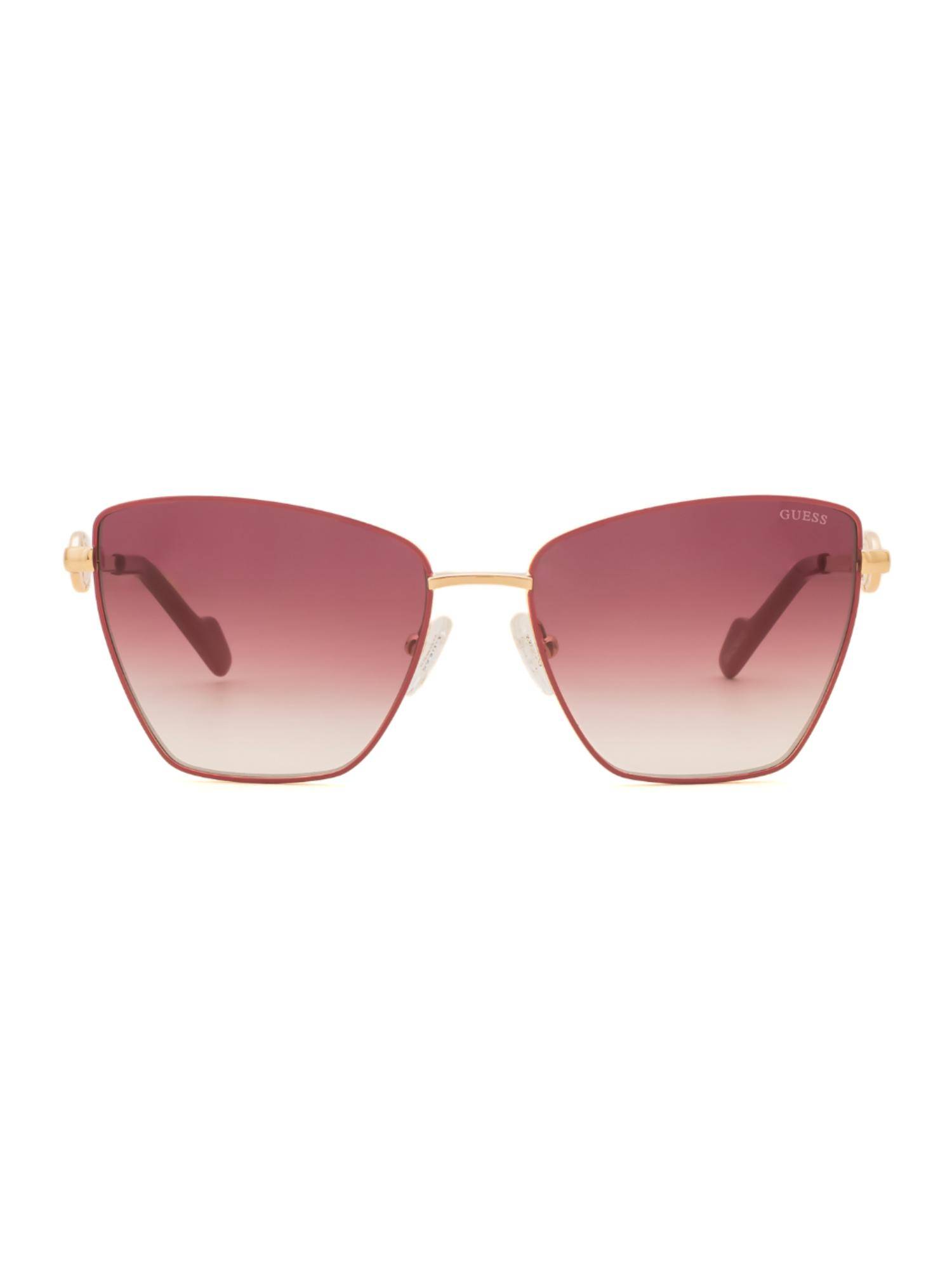 Guess Women Full UV Protected Metal Full Rim Butterfly Pink Lens Sunglasses (56)