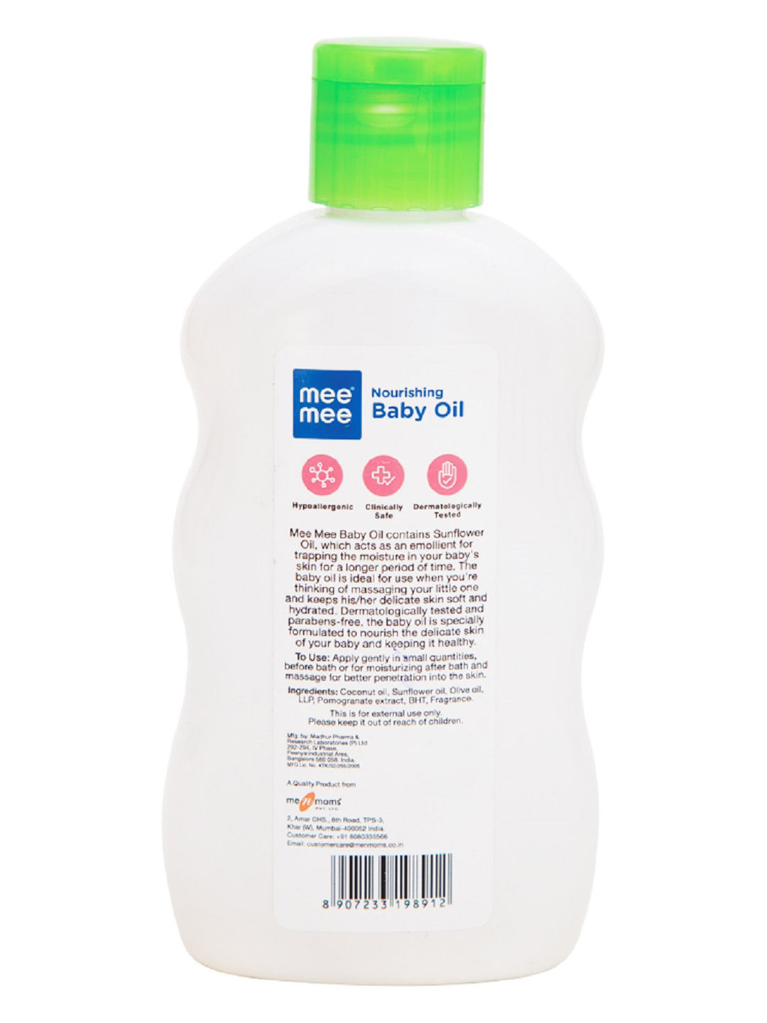 mee mee baby massage oil