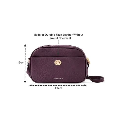 Buy Accessorize London Women'S Faux Leather Burgundy Cara