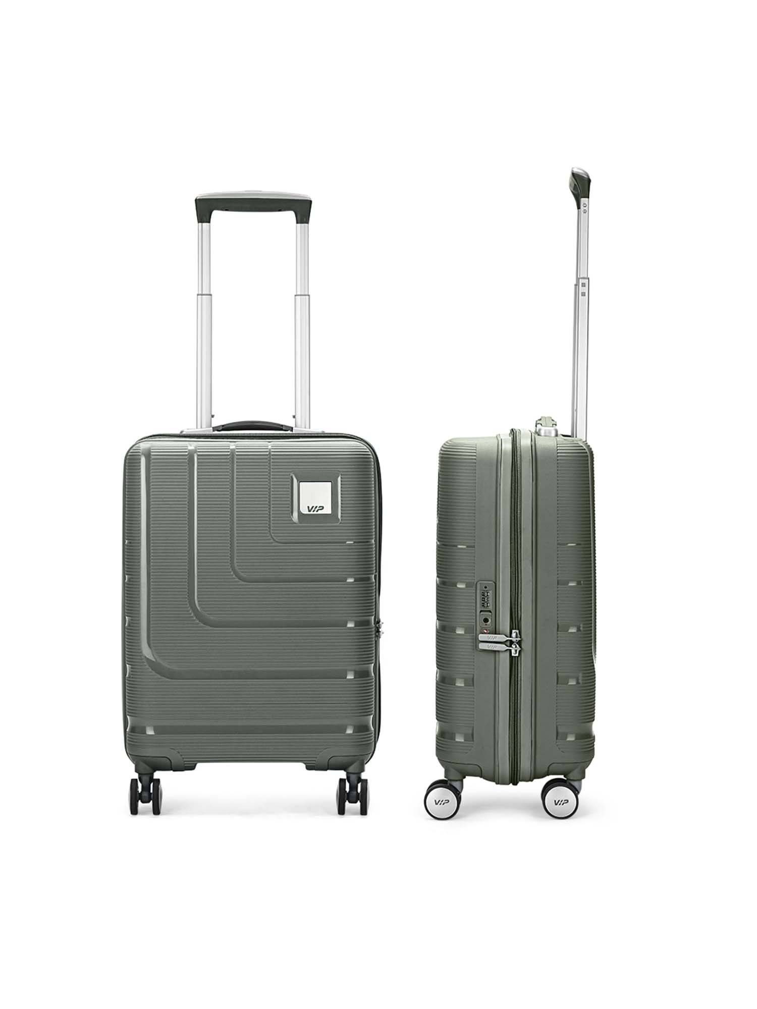 VIP Grey Solid Polypropylene Trolley Bag