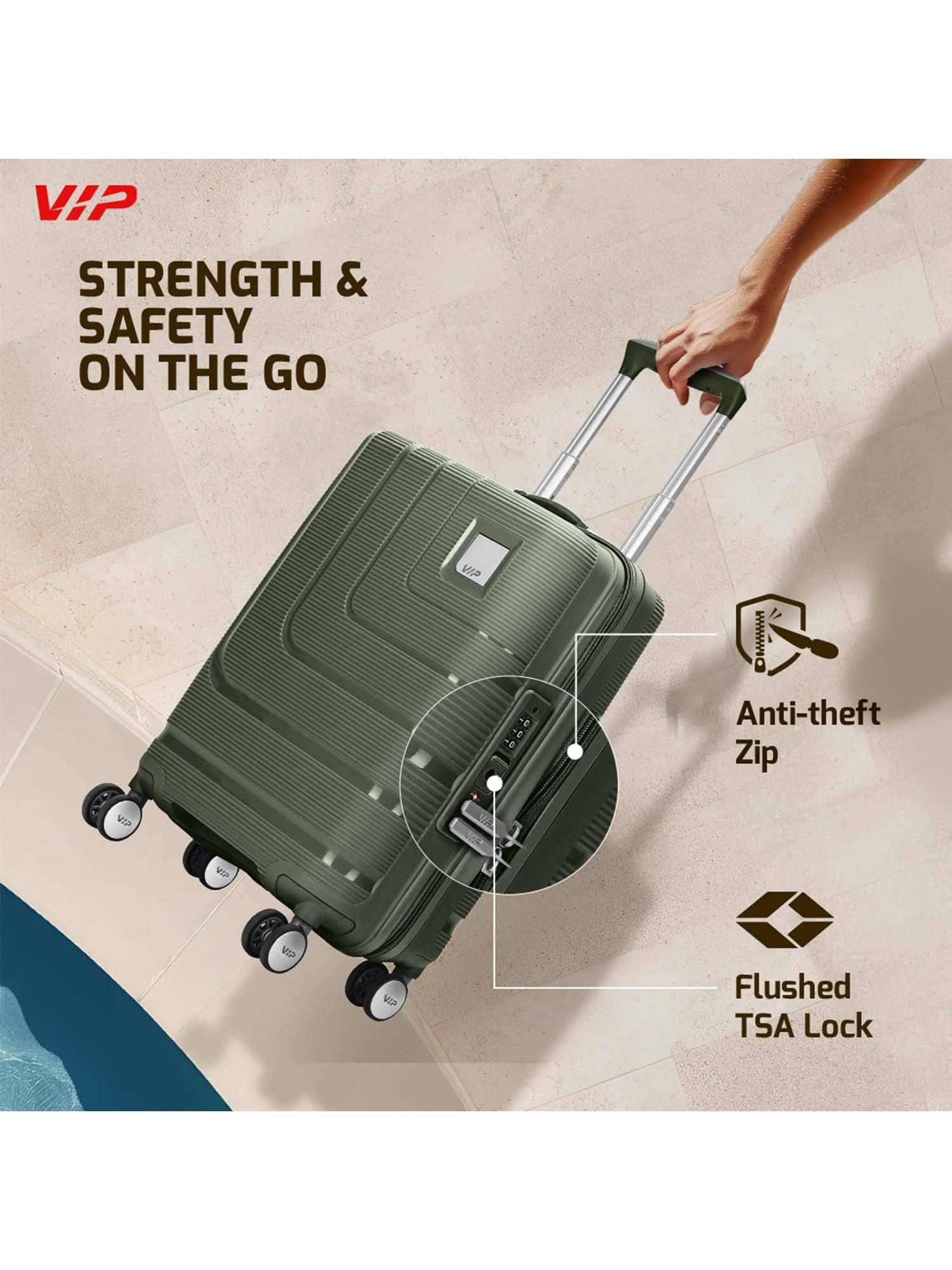 Buy VIP Grey Solid Polypropylene Trolley Bag Online