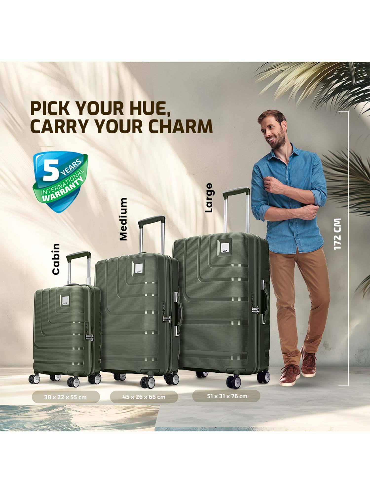 Buy VIP Grey Solid Polypropylene Trolley Bag Online