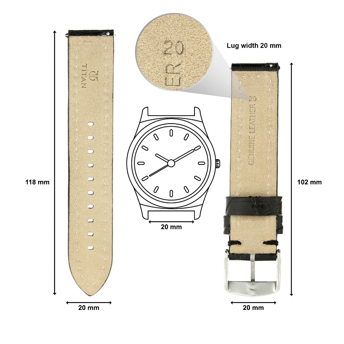 Titan watch store straps 20mm