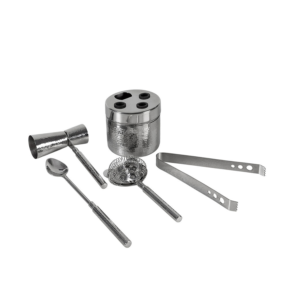Pure Home + Living Silver Tone Hammered Bar Tool Set Buy Pure Home