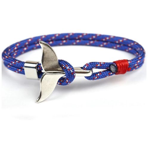 OOMPH Jewellery Blue Whale Tail Nautical Knot Rope Handmade Wrap Bracelet  For Men Boys