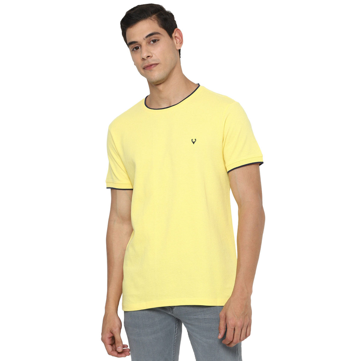 Solly Jeans Co Solid Yellow T Shirt 