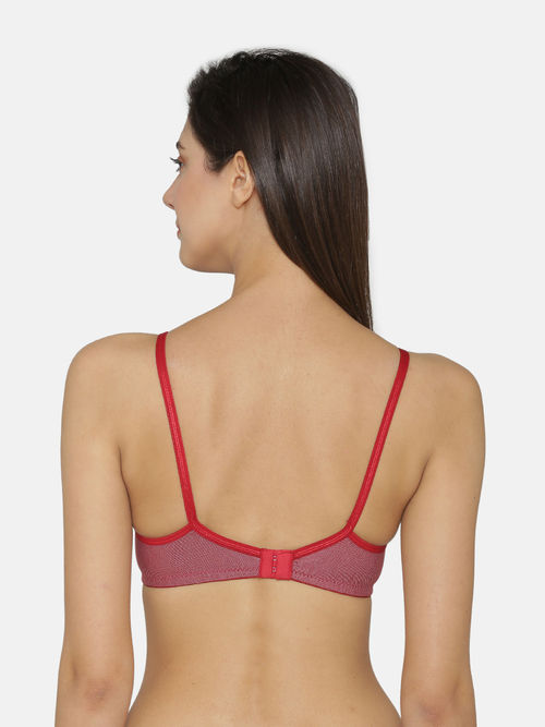 Buy Abelino Maroon Non-Wired Non Padded full coverage Bra - Maroon Online
