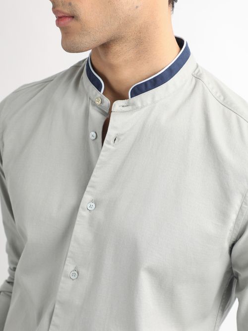 Buy Rare Rabbit Tehran Light Grey Shirt Grey Online