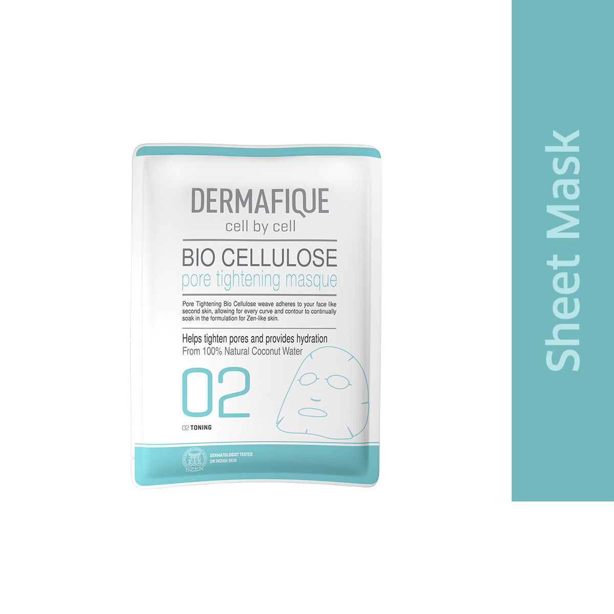 Dermafique Bio Cellulose Pore Tightening Face Serum Sheet Mask with Hyaluronic acid, Plant extracts