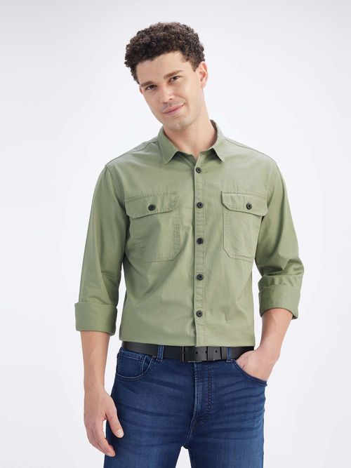 Shirt Olive Green Denim Jeans Buy Pepe Jeans Mens Olive Solid Full