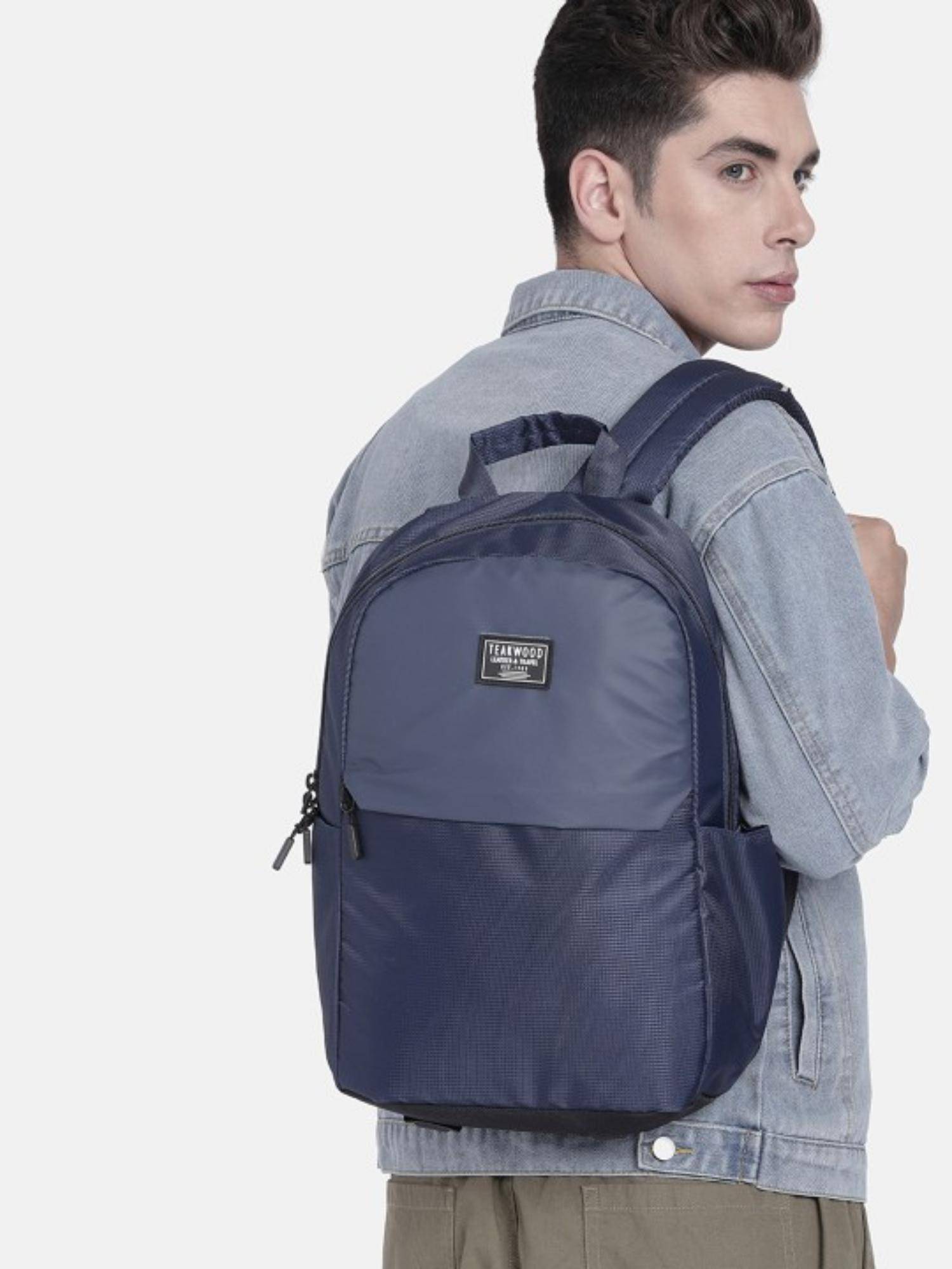 Teakwood Unisex Navy Blue 15 Inch Laptop Backpack