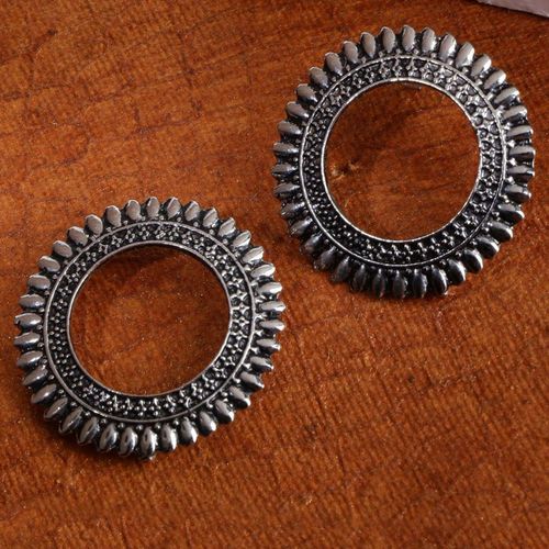 Buy Yellow Chimes Silver Oxidised Combo of Pairs Afghani