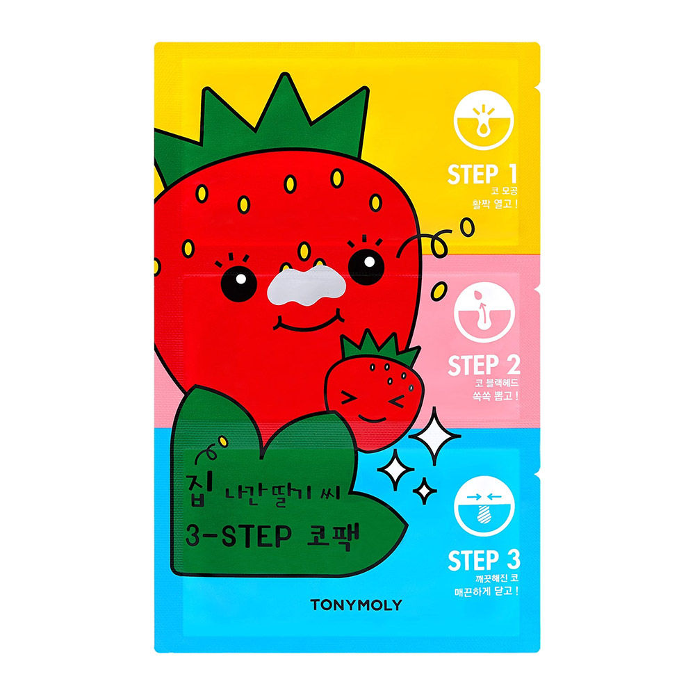 TONYMOLY Runaway Strawberry Seeds 3-Step Nose Pack