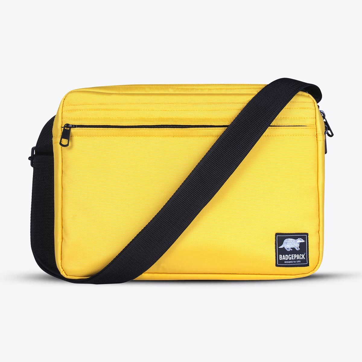 BadgePack Designs Noor Messenger Bag Yellow with 5 Printed Badges Buy BadgePack Designs Noor