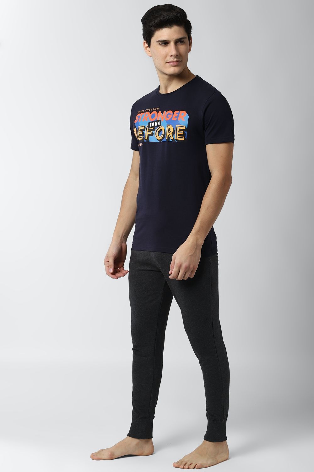 Peter England T Shirt And Joggers Navy Blue Buy Peter England T