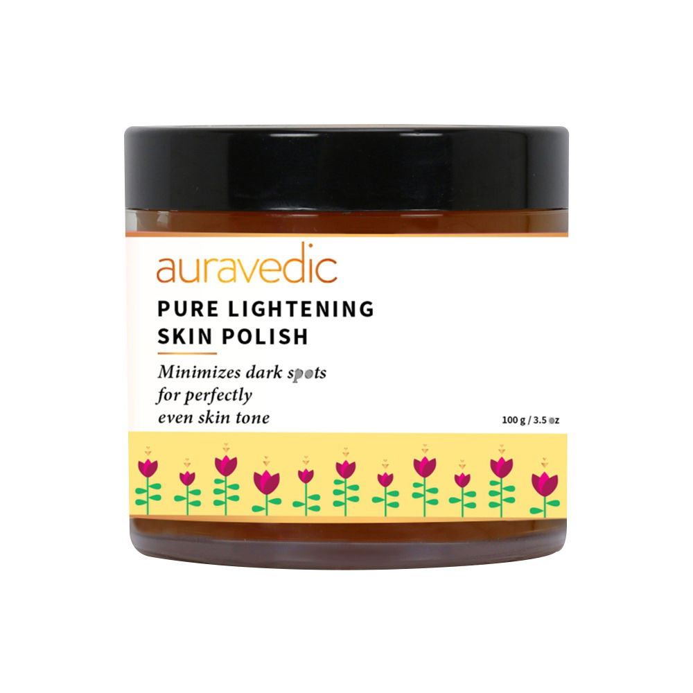 AuraVedic Lightening Polish Tan Removal Scrub for Glowing Skin Turmeric Sandalwood