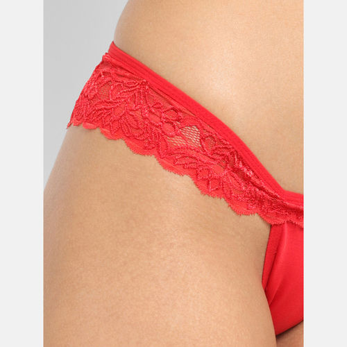Buy online Red Lace Thongs Panty from lingerie for Women by N-gal for ₹300  at 54% off