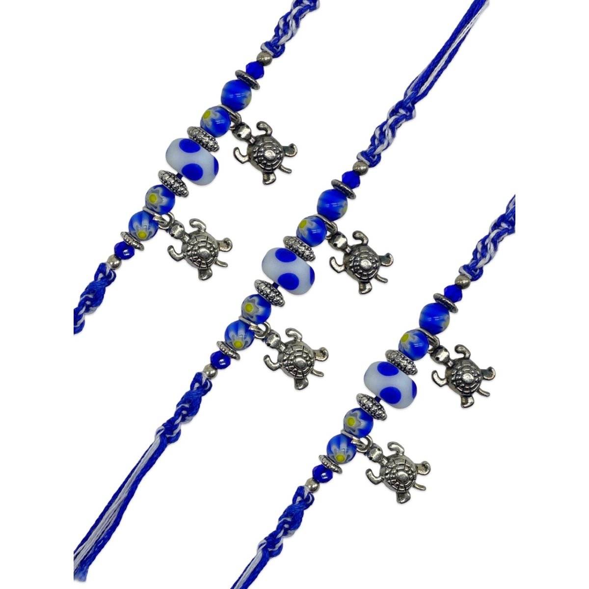 Turtle Raki Buy Digital Dress Room Multi-Color Silver Turtle Rakhi (Pack of 3) Online