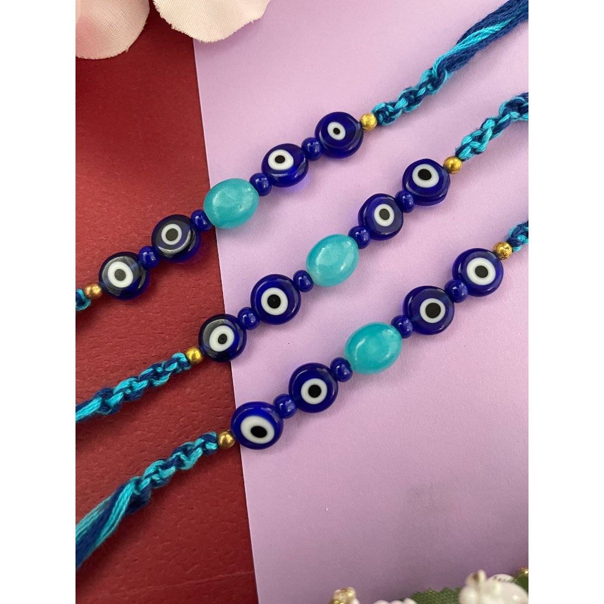 Digital Dress Room Blue Dark Evil Eye Rakhi (Pack of 3)