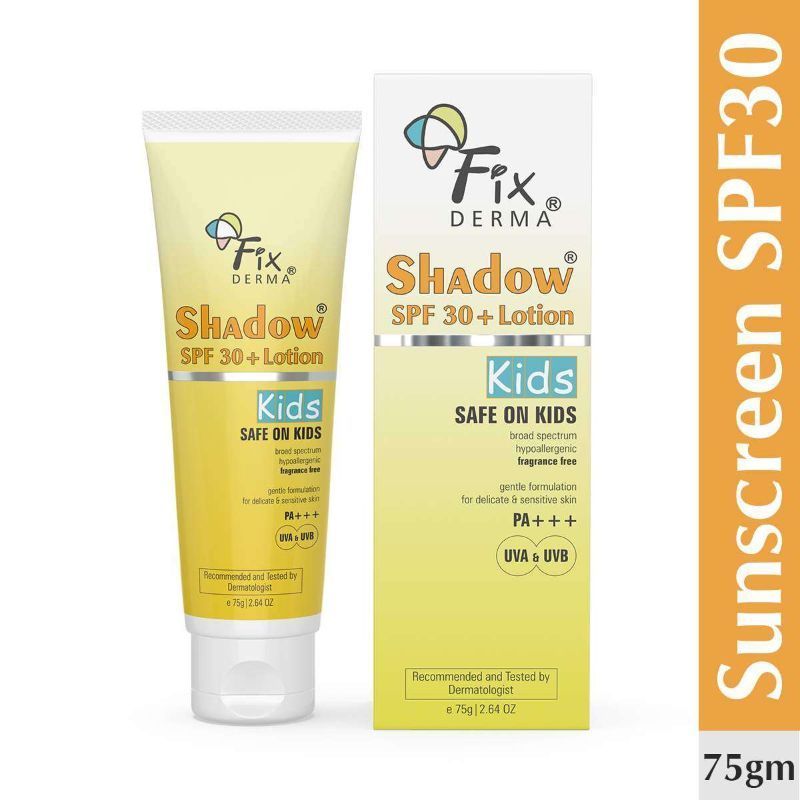 Fixderma Shadow Kids SPF 30+ Lotion Sunscreen For Kids, NonGreasy, LightWeight & NonIrritating