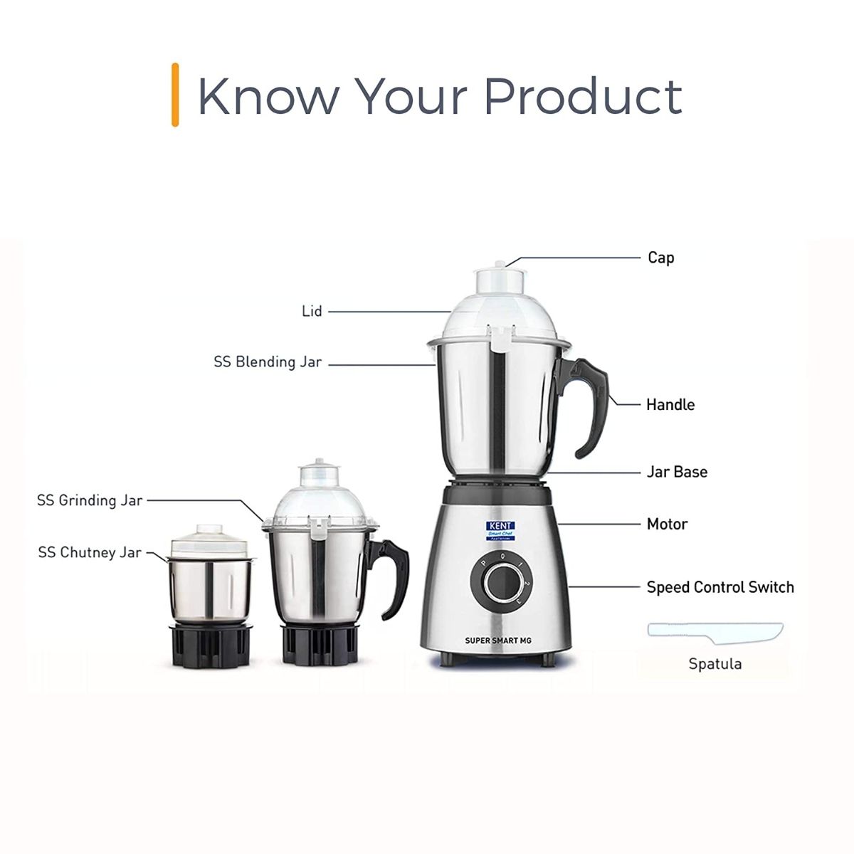 Kent 16061 800W 3 Speed Control Super Smart Mixer Grinder Buy Kent 16061 800W 3 Speed Control