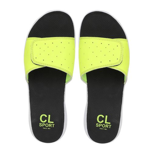 Carlton London Neon-Black Women Solid Plain Sliders (EURO 36)