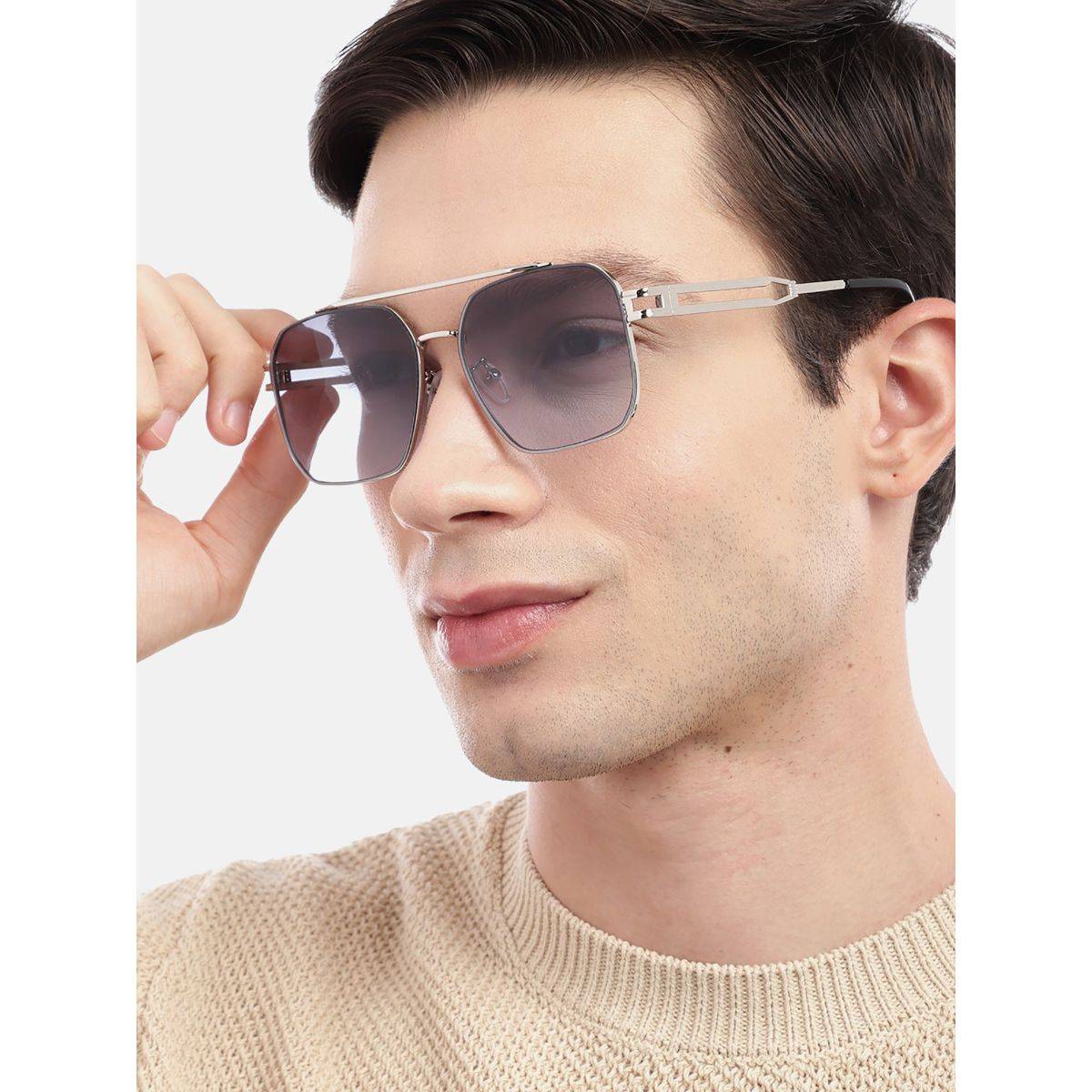 Carlton London UV Protected Blue Rectangle Lens Sunglasses