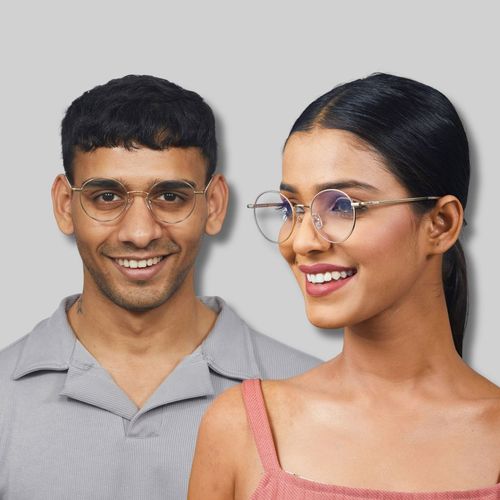 Buy Enrico Unisex Metal Round Blue Cut Anti-Glare Zero Power