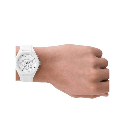 armani exchange white watch men