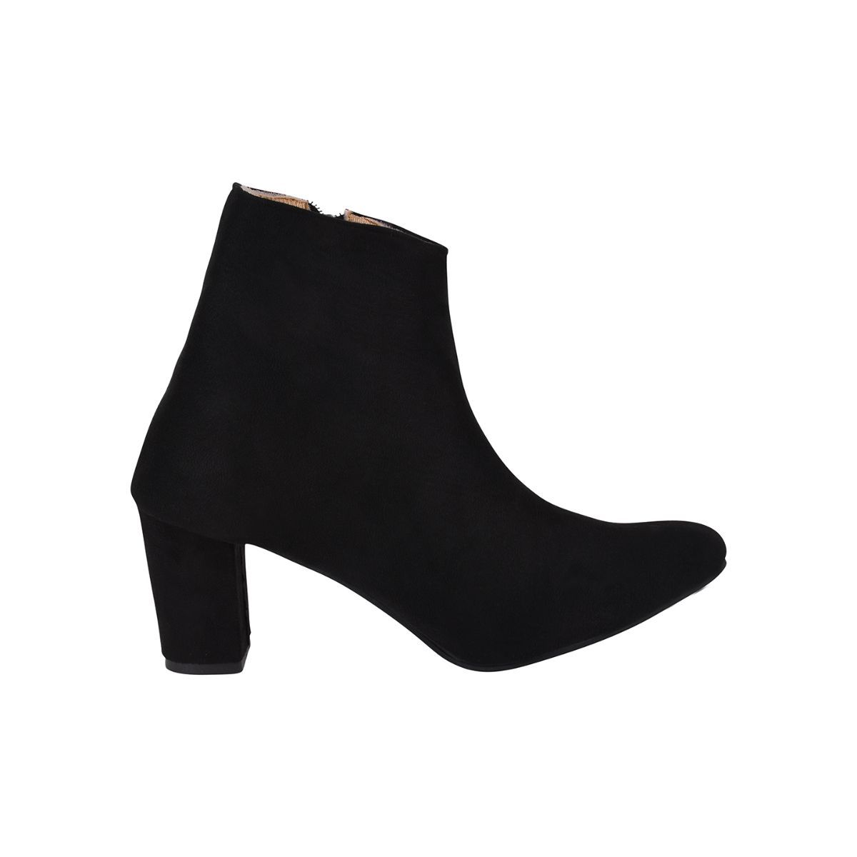 Buy Shoetopia Women Black Solid Suede Hightop Boots Online