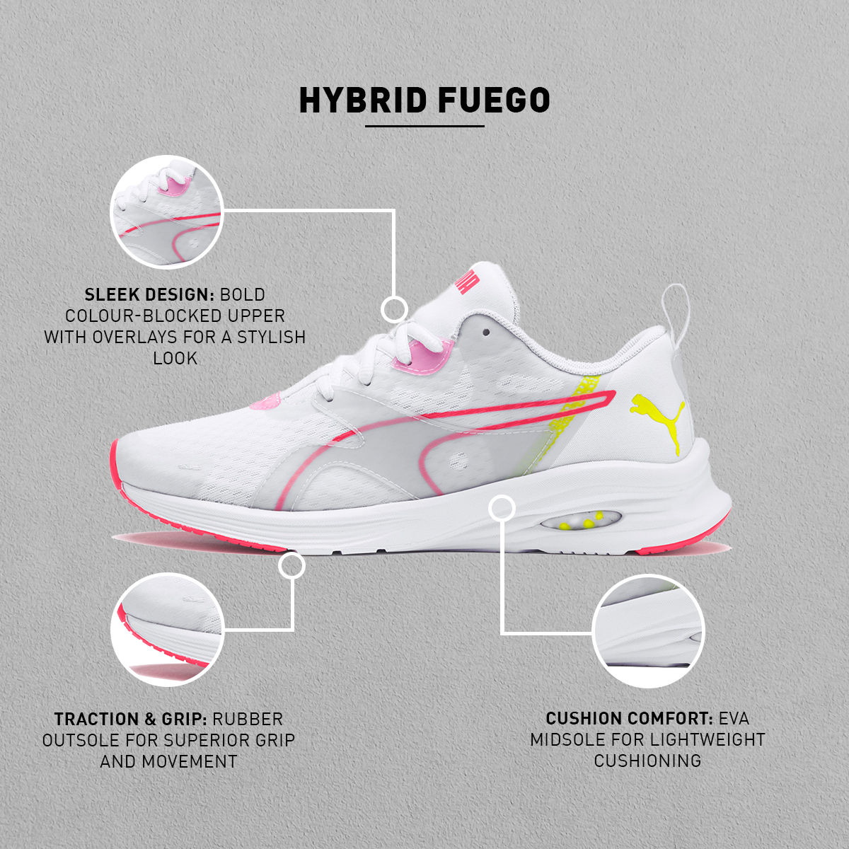 puma hybrid fuego white