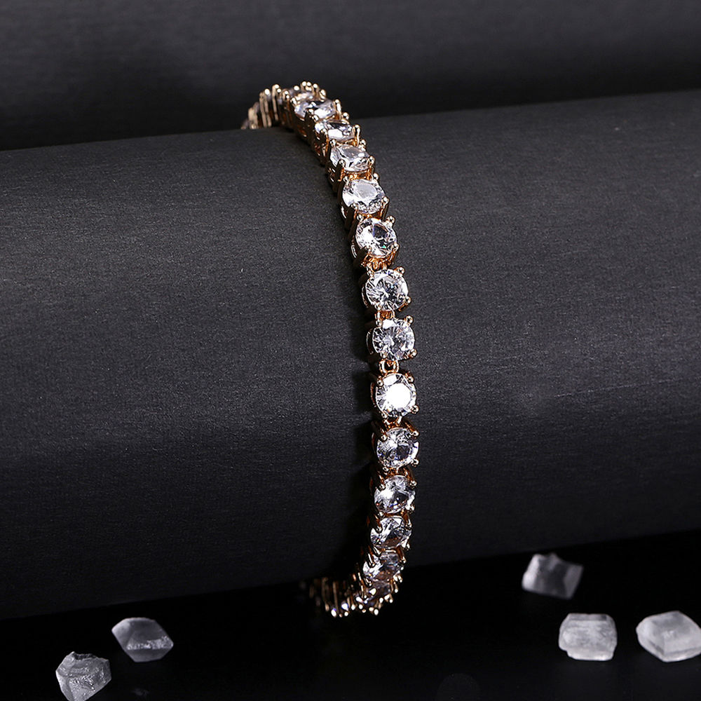 Buy Tennis Bracelets 14K Solid Gold Diamond Bracelet Round Online in India   Etsy